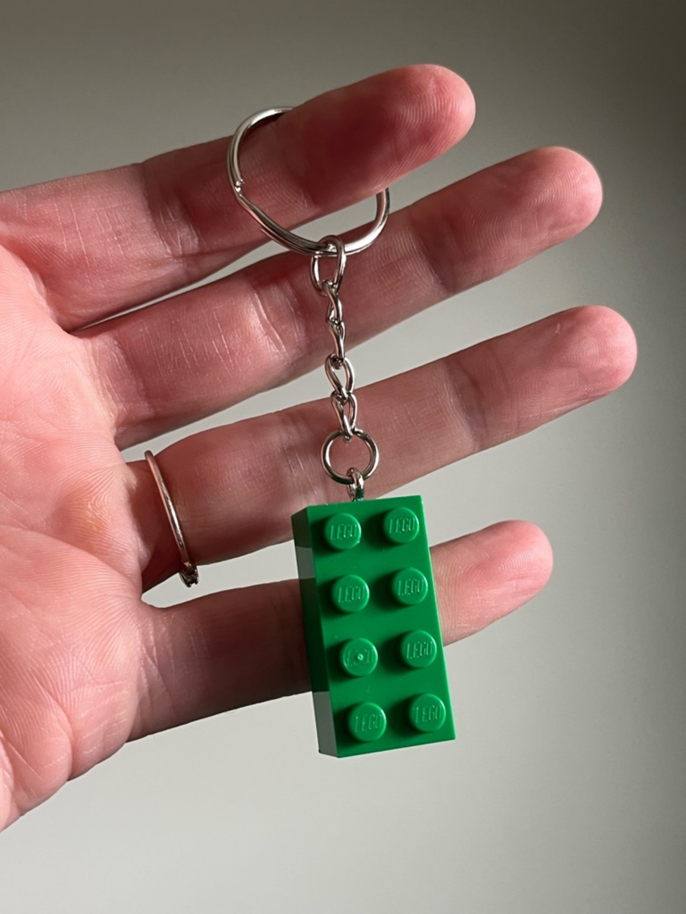 LEGO Green 2x3 Brick Keychain Handmade
